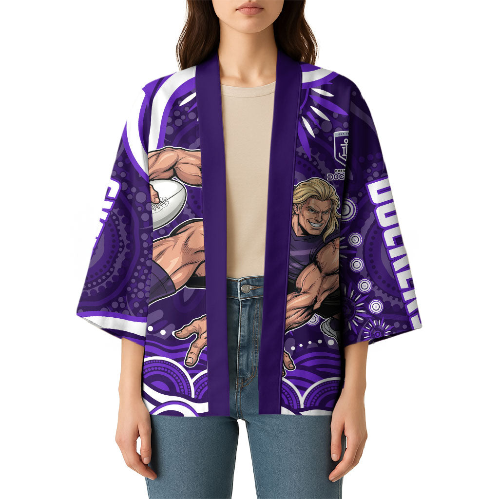 Personalized Fremantle Dockers Rugby Kimono Aboriginal Dot Art - Dreamtime Football Mascot