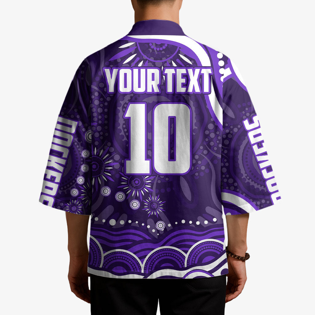 Personalized Fremantle Dockers Rugby Kimono Aboriginal Dot Art - Dreamtime Football Mascot