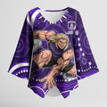 Personalized Fremantle Dockers Rugby Kimono Sleeve Blouse Aboriginal Dot Art - Dreamtime Football Mascot