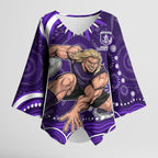 Personalized Fremantle Dockers Rugby Kimono Sleeve Blouse Aboriginal Dot Art - Dreamtime Football Mascot