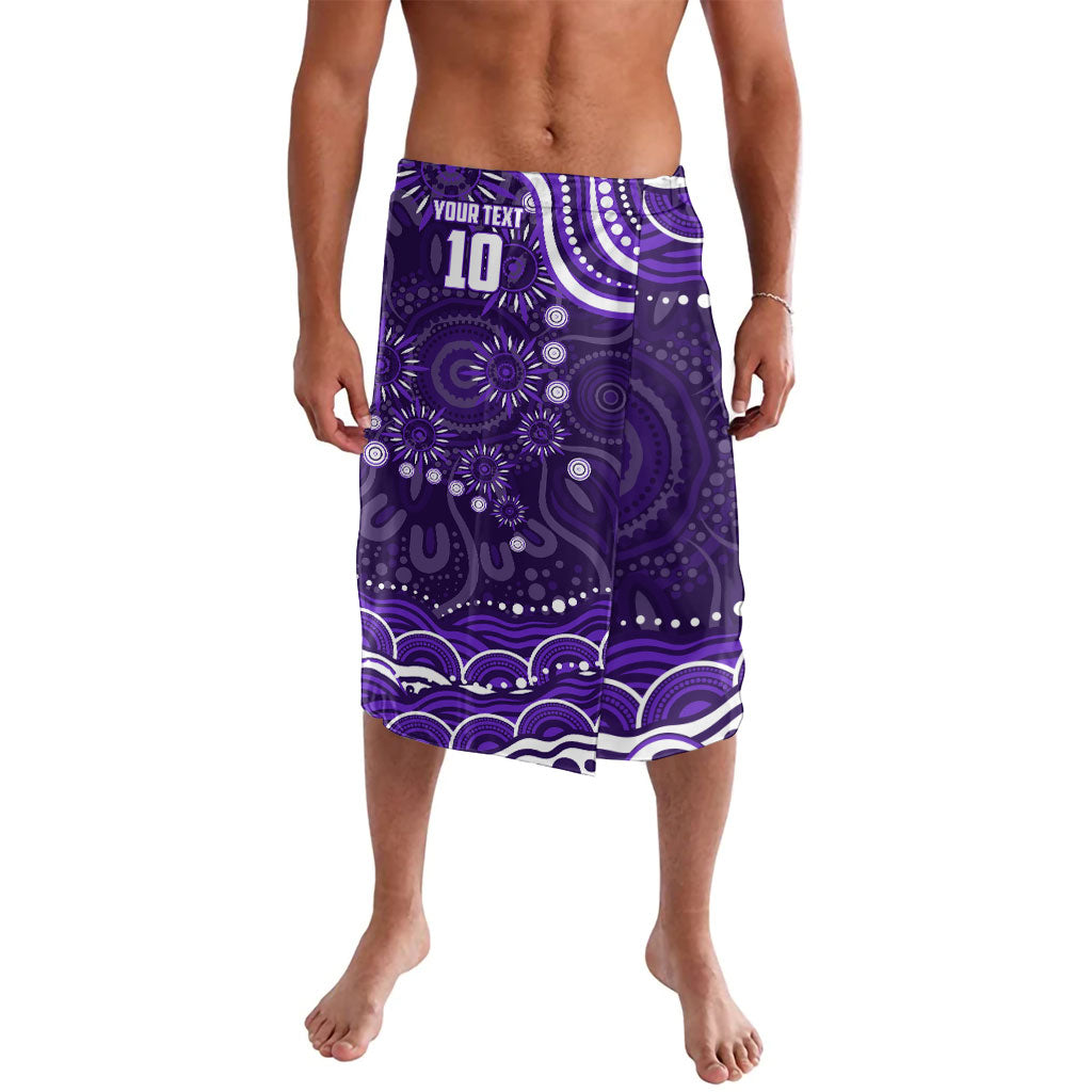Personalized Fremantle Dockers Rugby Lavalava Aboriginal Dot Art - Dreamtime Football Mascot