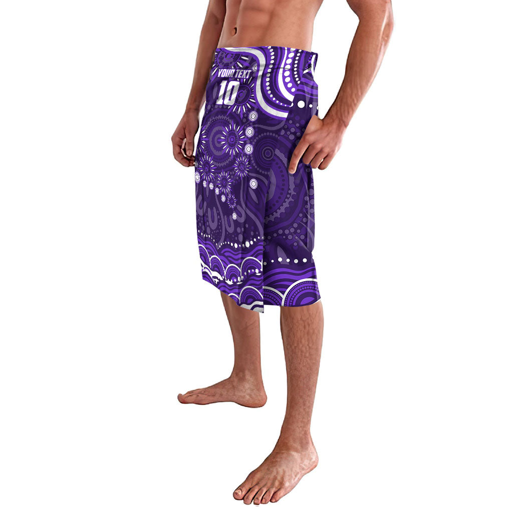 Personalized Fremantle Dockers Rugby Lavalava Aboriginal Dot Art - Dreamtime Football Mascot