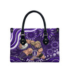 Personalized Fremantle Dockers Rugby Leather Bag Aboriginal Dot Art - Dreamtime Football Mascot