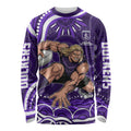 Personalized Fremantle Dockers Rugby Long Sleeve Shirt Aboriginal Dot Art - Dreamtime Football Mascot