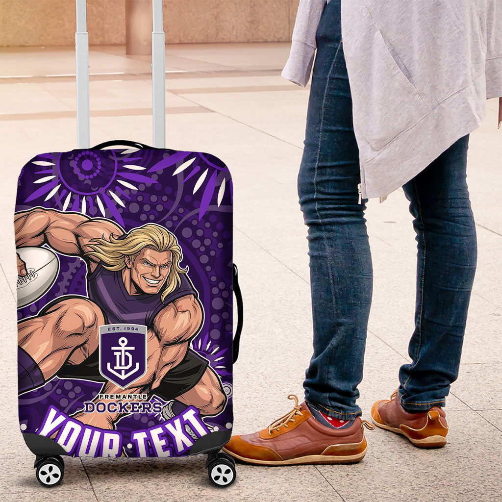 Personalized Fremantle Dockers Rugby Luggage Cover Aboriginal Dot Art - Dreamtime Football Mascot