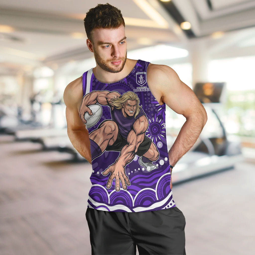 Personalized Fremantle Dockers Rugby Men Tank Top Aboriginal Dot Art - Dreamtime Football Mascot