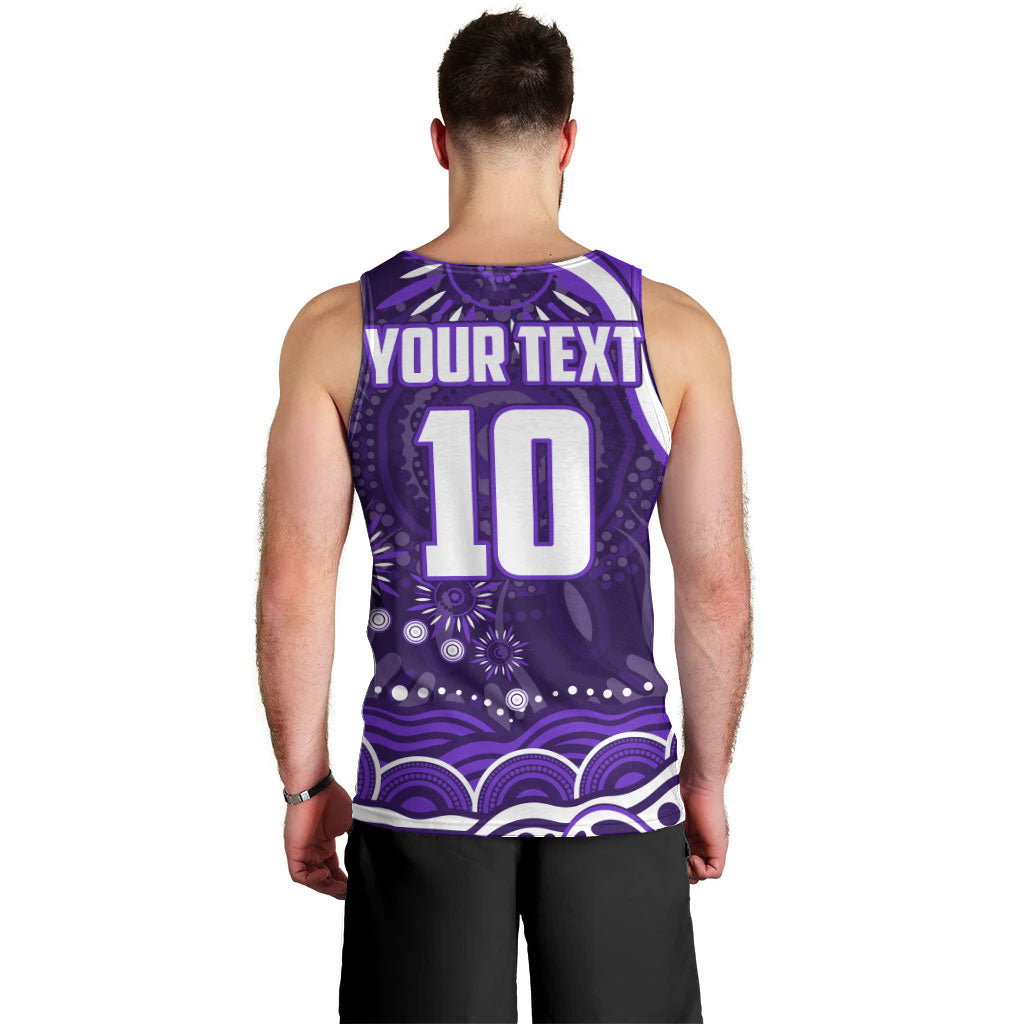 Personalized Fremantle Dockers Rugby Men Tank Top Aboriginal Dot Art - Dreamtime Football Mascot