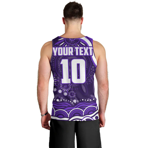 Personalized Fremantle Dockers Rugby Men Tank Top Aboriginal Dot Art - Dreamtime Football Mascot