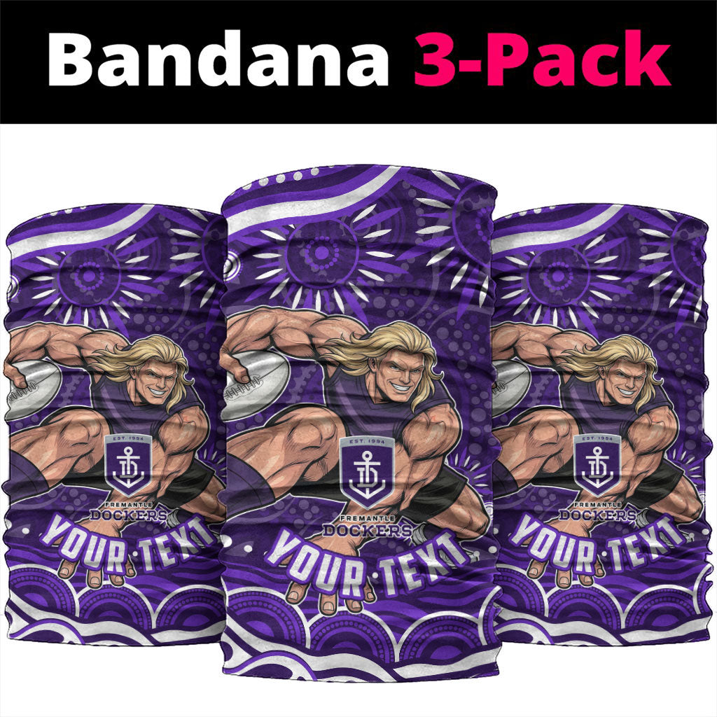 Personalized Fremantle Dockers Rugby Neck Gaiter Aboriginal Dot Art - Dreamtime Football Mascot