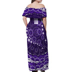 Personalized Fremantle Dockers Rugby Off Shoulder Maxi Dress Aboriginal Dot Art - Dreamtime Football Mascot