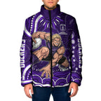Personalized Fremantle Dockers Rugby Padded Jacket Aboriginal Dot Art - Dreamtime Football Mascot