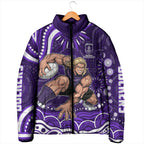 Personalized Fremantle Dockers Rugby Padded Jacket Aboriginal Dot Art - Dreamtime Football Mascot