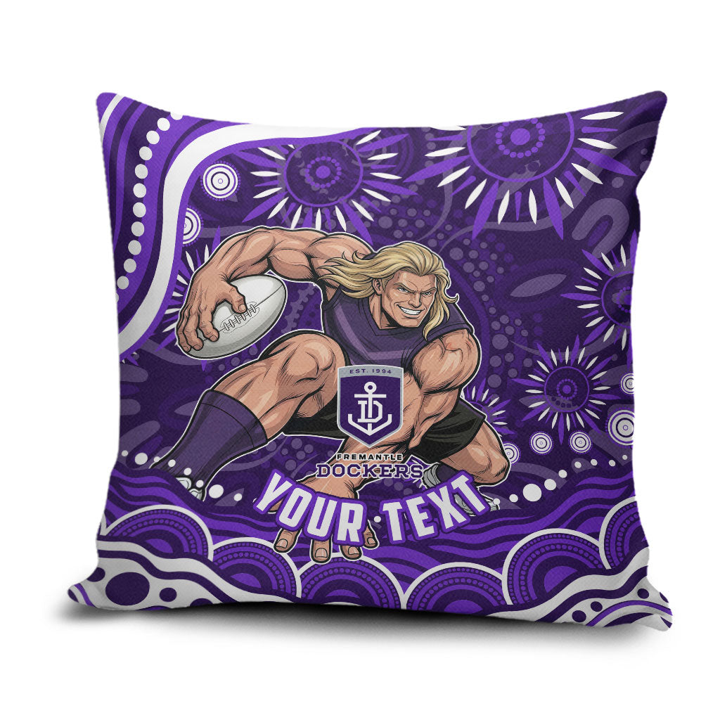 Personalized Fremantle Dockers Rugby Pillow Cover Aboriginal Dot Art - Dreamtime Football Mascot