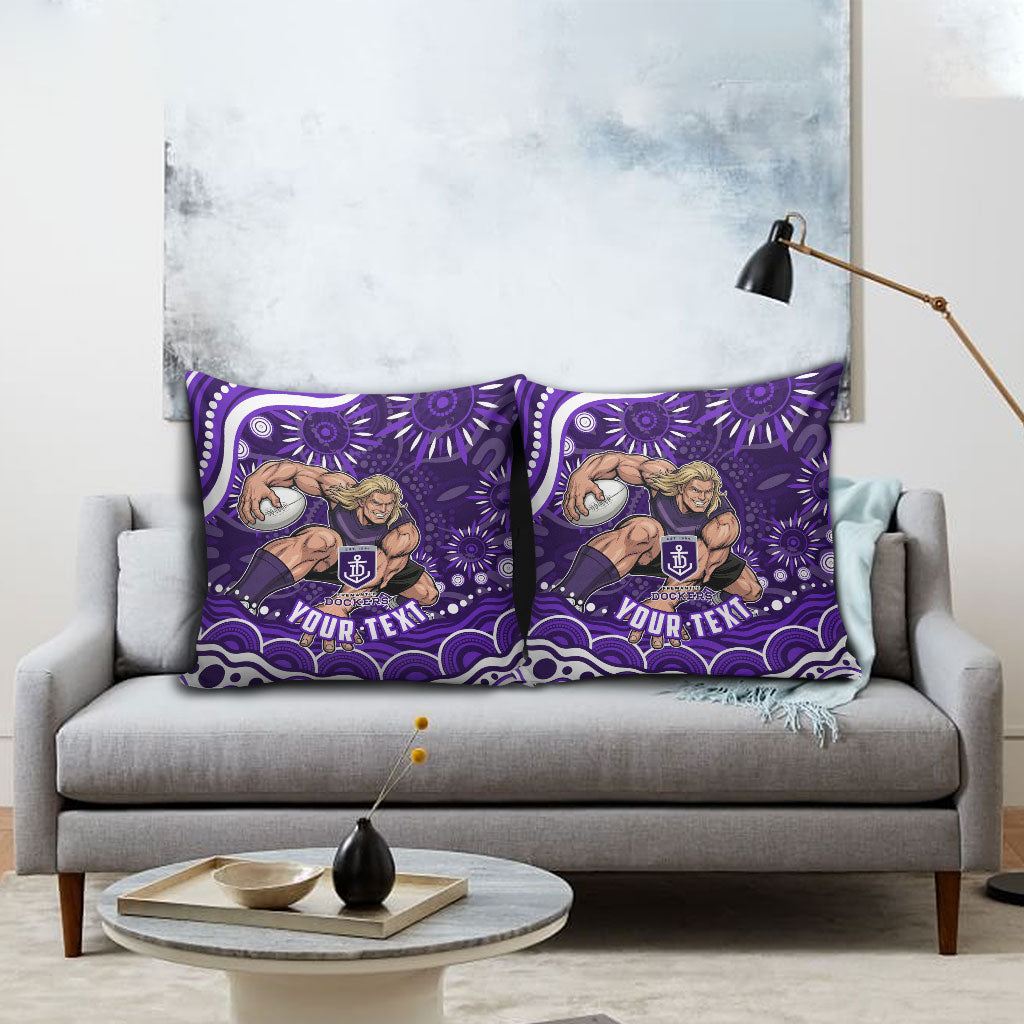 Personalized Fremantle Dockers Rugby Pillow Cover Aboriginal Dot Art - Dreamtime Football Mascot