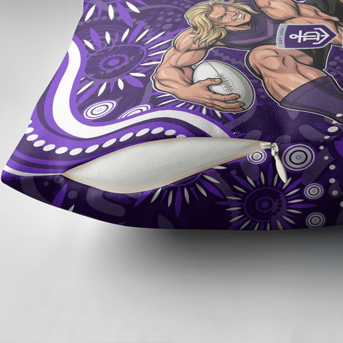 Personalized Fremantle Dockers Rugby Pillow Cover Aboriginal Dot Art - Dreamtime Football Mascot