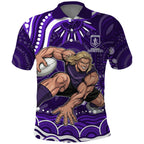 Personalized Fremantle Dockers Rugby Polo Shirt Aboriginal Dot Art - Dreamtime Football Mascot