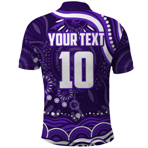 Personalized Fremantle Dockers Rugby Polo Shirt Aboriginal Dot Art - Dreamtime Football Mascot