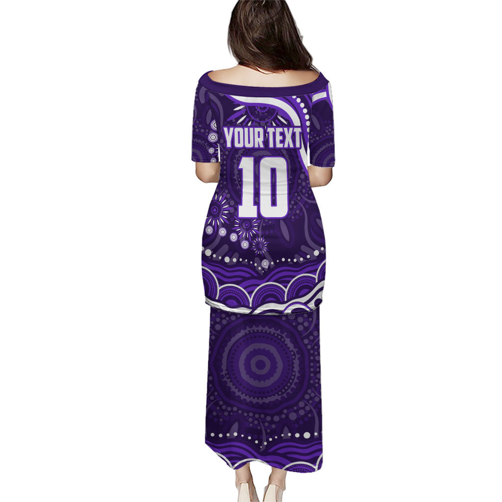 Personalized Fremantle Dockers Rugby Puletasi Aboriginal Dot Art - Dreamtime Football Mascot