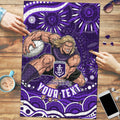 Personalized Fremantle Dockers Rugby Puzzle Aboriginal Dot Art - Dreamtime Football Mascot