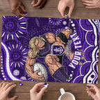 Personalized Fremantle Dockers Rugby Puzzle Aboriginal Dot Art - Dreamtime Football Mascot
