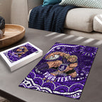 Personalized Fremantle Dockers Rugby Puzzle Aboriginal Dot Art - Dreamtime Football Mascot