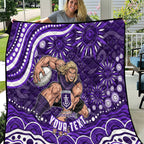 Personalized Fremantle Dockers Rugby Quilt Aboriginal Dot Art - Dreamtime Football Mascot