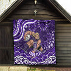 Personalized Fremantle Dockers Rugby Quilt Aboriginal Dot Art - Dreamtime Football Mascot