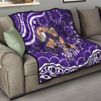 Personalized Fremantle Dockers Rugby Quilt Aboriginal Dot Art - Dreamtime Football Mascot