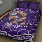 Personalized Fremantle Dockers Rugby Quilt Bed Set Aboriginal Dot Art - Dreamtime Football Mascot