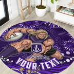 Personalized Fremantle Dockers Rugby Round Carpet Aboriginal Dot Art - Dreamtime Football Mascot