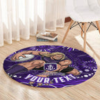 Personalized Fremantle Dockers Rugby Round Carpet Aboriginal Dot Art - Dreamtime Football Mascot