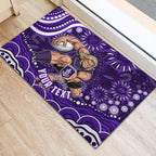 Personalized Fremantle Dockers Rugby Rubber Doormat Aboriginal Dot Art - Dreamtime Football Mascot