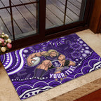 Personalized Fremantle Dockers Rugby Rubber Doormat Aboriginal Dot Art - Dreamtime Football Mascot