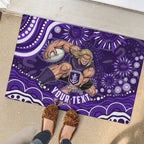 Personalized Fremantle Dockers Rugby Rubber Doormat Aboriginal Dot Art - Dreamtime Football Mascot