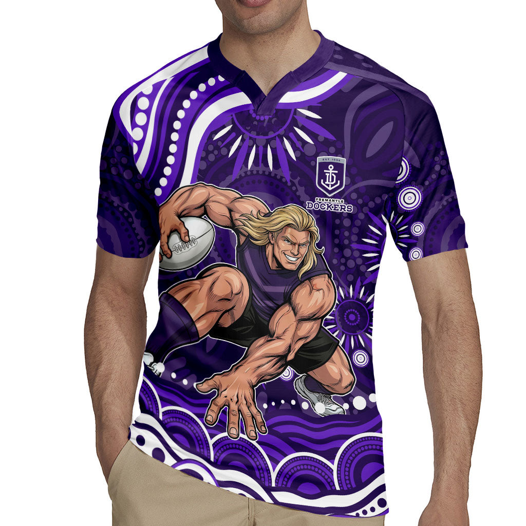 Personalized Fremantle Dockers Rugby Rugby Jersey Aboriginal Dot Art - Dreamtime Football Mascot