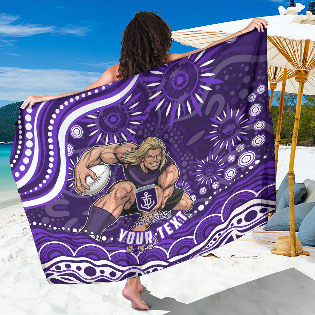 Personalized Fremantle Dockers Rugby Sarong Aboriginal Dot Art - Dreamtime Football Mascot