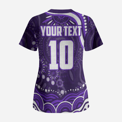 Personalized Fremantle Dockers Rugby Scrub Top Aboriginal Dot Art - Dreamtime Football Mascot