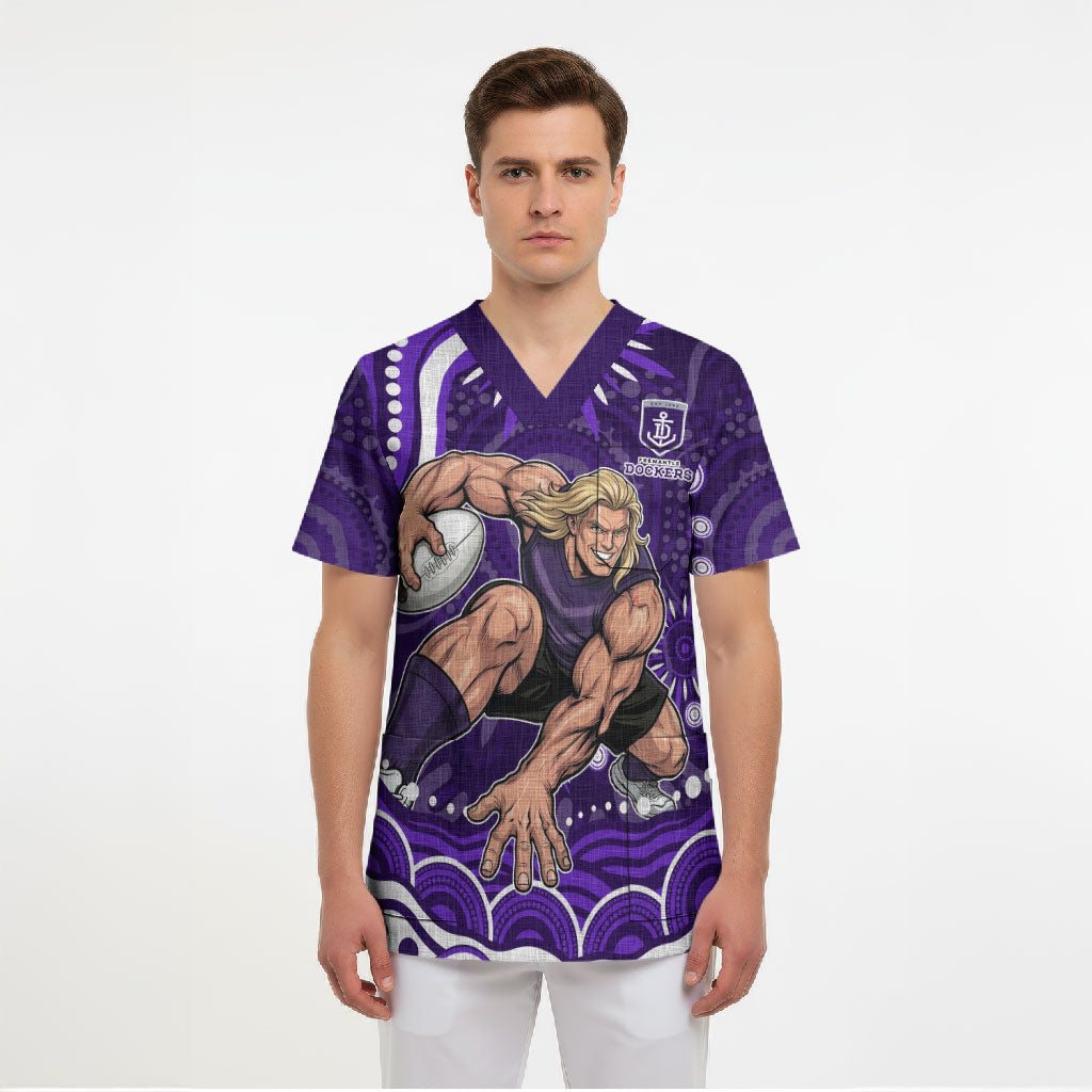 Personalized Fremantle Dockers Rugby Scrub Top Aboriginal Dot Art - Dreamtime Football Mascot