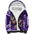 Personalized Fremantle Dockers Rugby Sherpa Hoodie Aboriginal Dot Art - Dreamtime Football Mascot