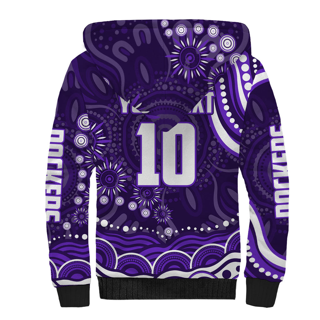 Personalized Fremantle Dockers Rugby Sherpa Hoodie Aboriginal Dot Art - Dreamtime Football Mascot