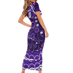 Personalized Fremantle Dockers Rugby Short Sleeve Bodycon Dress Aboriginal Dot Art - Dreamtime Football Mascot