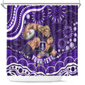 Personalized Fremantle Dockers Rugby Shower Curtain Aboriginal Dot Art - Dreamtime Football Mascot