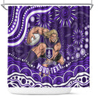 Personalized Fremantle Dockers Rugby Shower Curtain Aboriginal Dot Art - Dreamtime Football Mascot