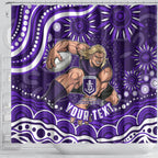 Personalized Fremantle Dockers Rugby Shower Curtain Aboriginal Dot Art - Dreamtime Football Mascot