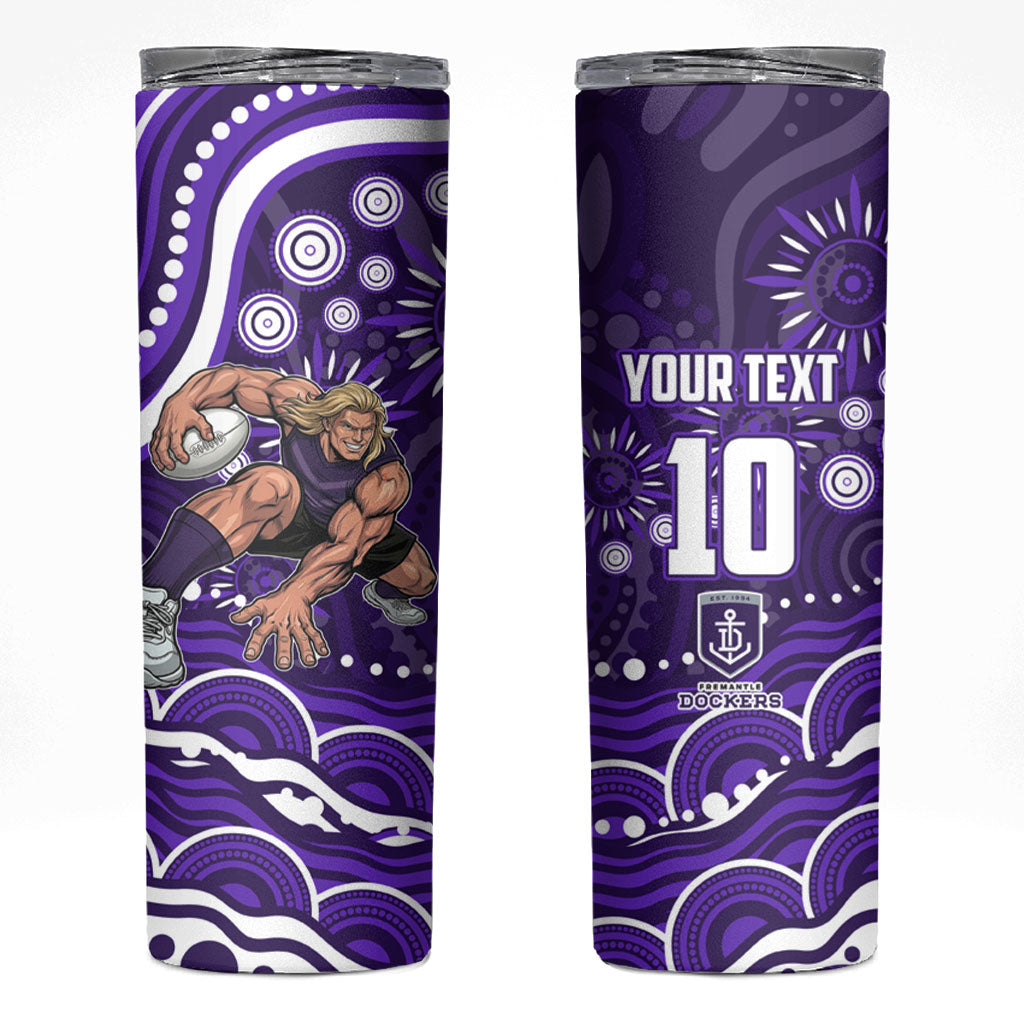 Personalized Fremantle Dockers Rugby Skinny Tumbler Aboriginal Dot Art - Dreamtime Football Mascot