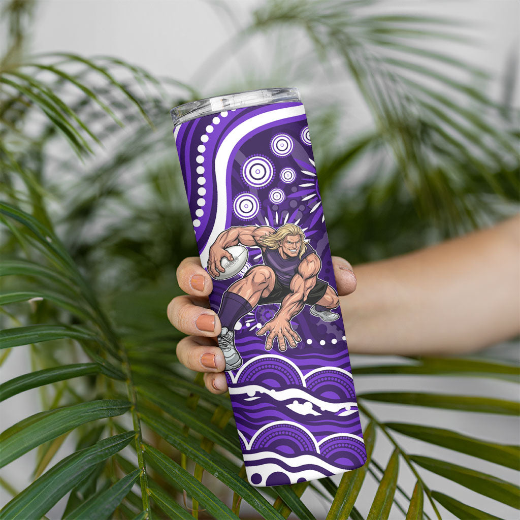Personalized Fremantle Dockers Rugby Skinny Tumbler Aboriginal Dot Art - Dreamtime Football Mascot