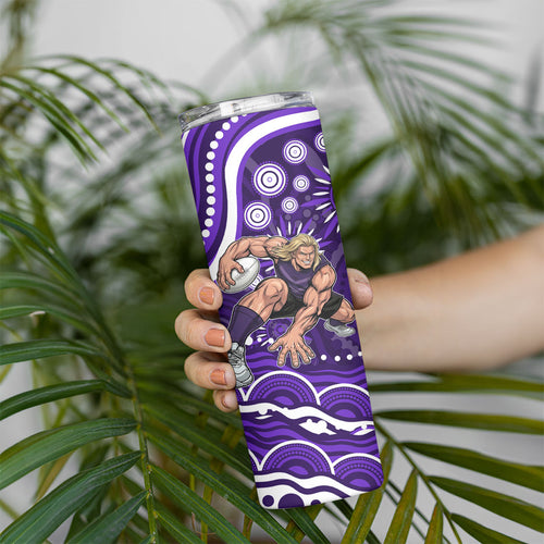 Personalized Fremantle Dockers Rugby Skinny Tumbler Aboriginal Dot Art - Dreamtime Football Mascot