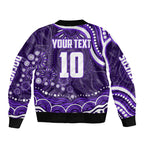 Personalized Fremantle Dockers Rugby Sleeve Zip Bomber Jacket Aboriginal Dot Art - Dreamtime Football Mascot