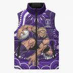 Personalized Fremantle Dockers Rugby Sleeveless Puffer Jacket Aboriginal Dot Art - Dreamtime Football Mascot