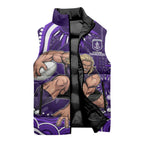 Personalized Fremantle Dockers Rugby Sleeveless Puffer Jacket Aboriginal Dot Art - Dreamtime Football Mascot